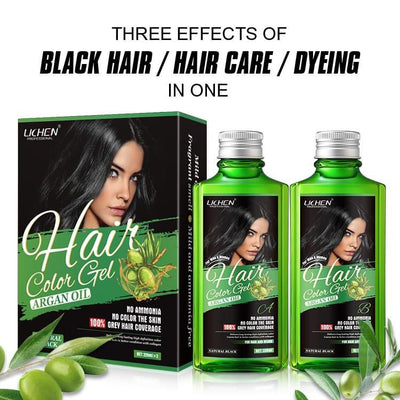 Lichen Hair Color Gel with Argan Oil Natural Black