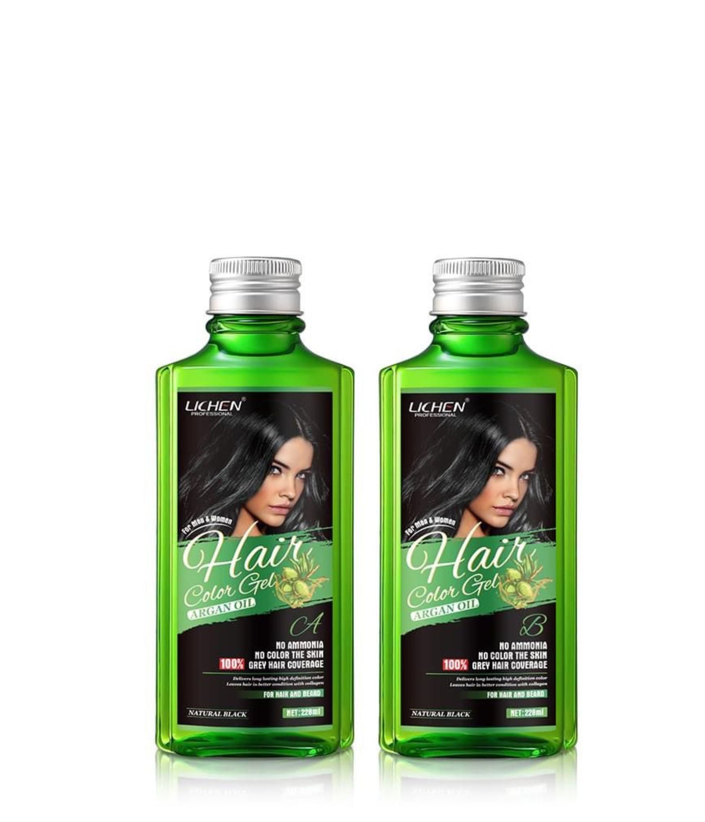 Lichen Hair Color Gel with Argan Oil Natural Black
